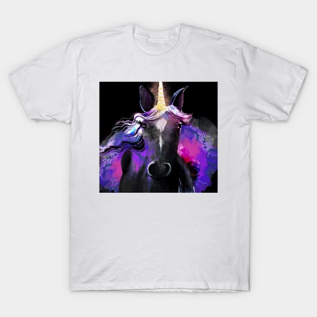 Pretty Black Unicorn T-Shirt by digitaldoodlers